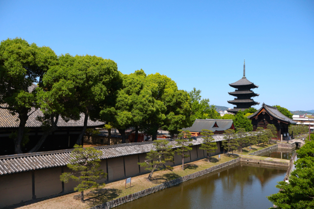 京都の東寺の街並み